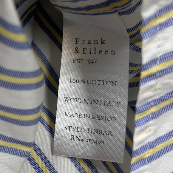 Frank & Eileen Finbar Large Striped Long Sleeve Men Preppy - Picture 4 of 5